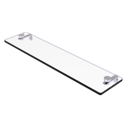 Allied Brass NS-1/22 22" x 5" Polished Chrome Solid Brass Glass Vanity Shelf With Beveled Edges