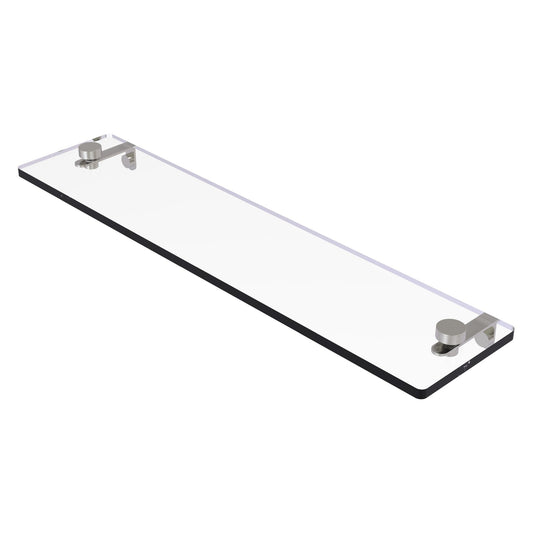 Allied Brass NS-1/22 22" x 5" Satin Nickel Solid Brass Glass Vanity Shelf With Beveled Edges
