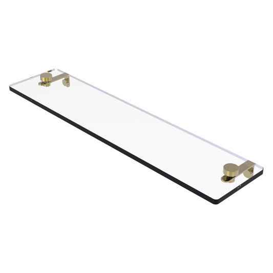 Allied Brass NS-1/22 22" x 5" Unlacquered Brass Solid Brass Glass Vanity Shelf With Beveled Edges