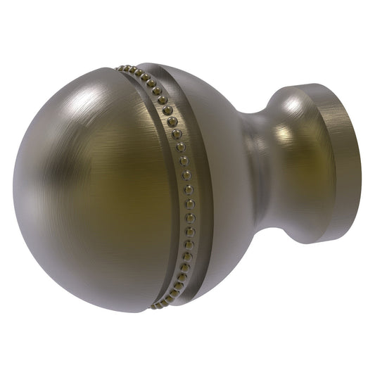 Allied Brass P-1 1" x 1" Antique Brass Solid Brass Beaded Cabinet Knob