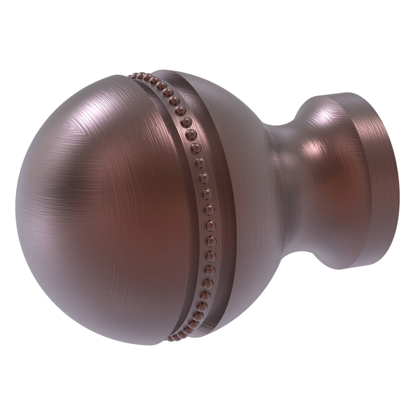 Allied Brass P-1 1" x 1" Antique Copper Solid Brass Beaded Cabinet Knob