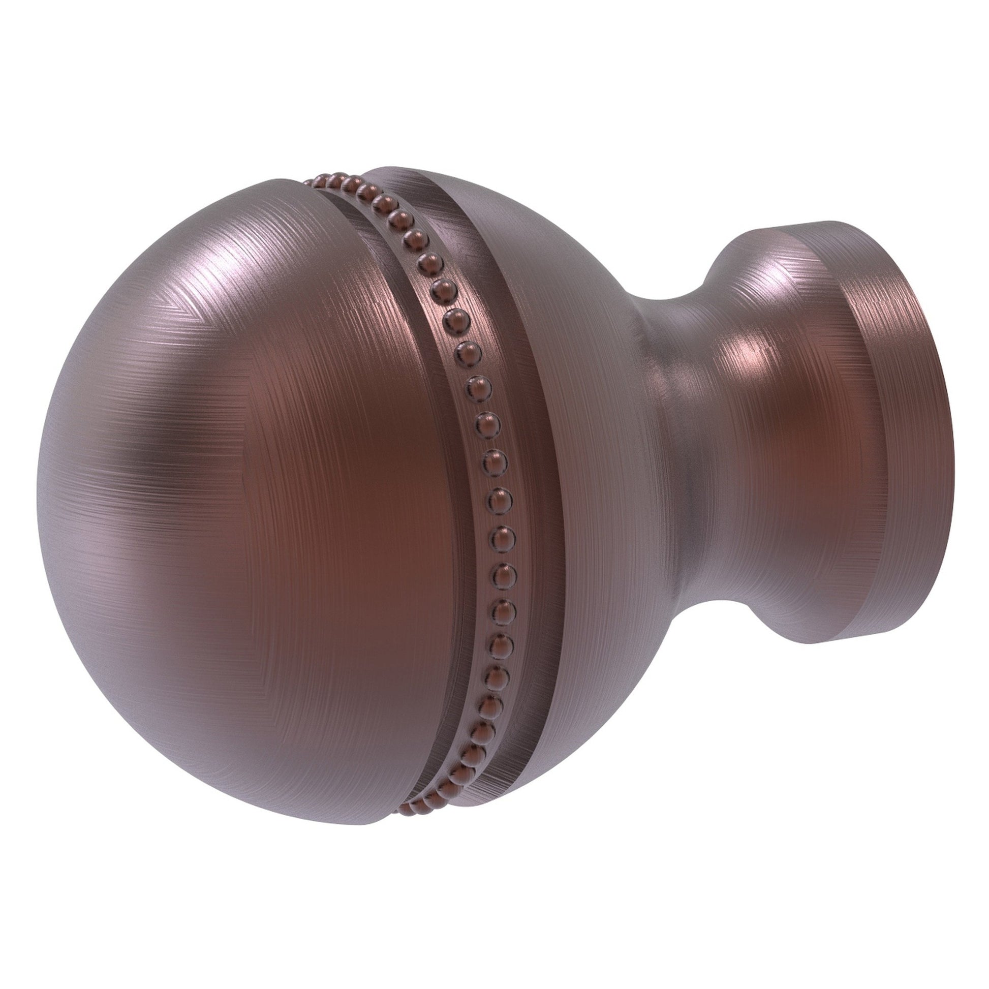 Allied Brass P-1 1" x 1" Antique Copper Solid Brass Beaded Cabinet Knob