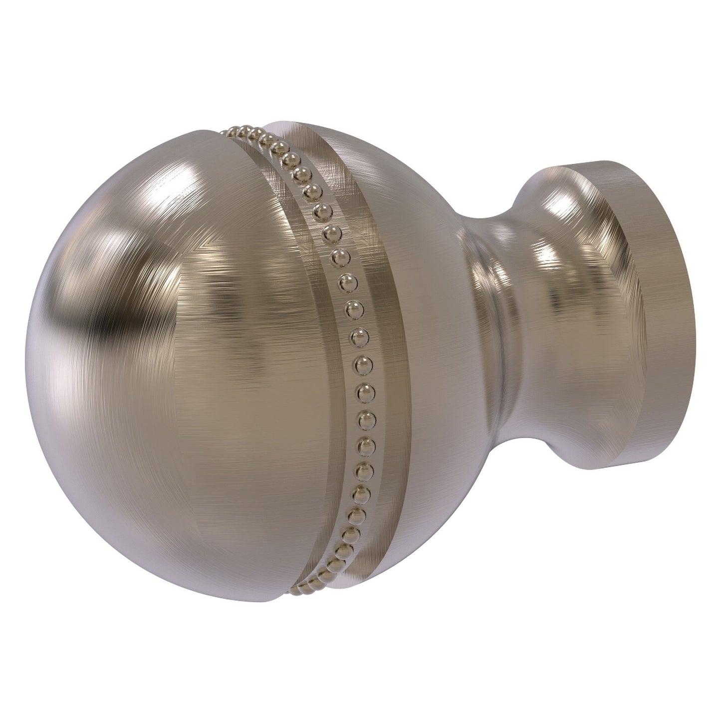 Allied Brass P-1 1" x 1" Antique Pewter Solid Brass Beaded Cabinet Knob