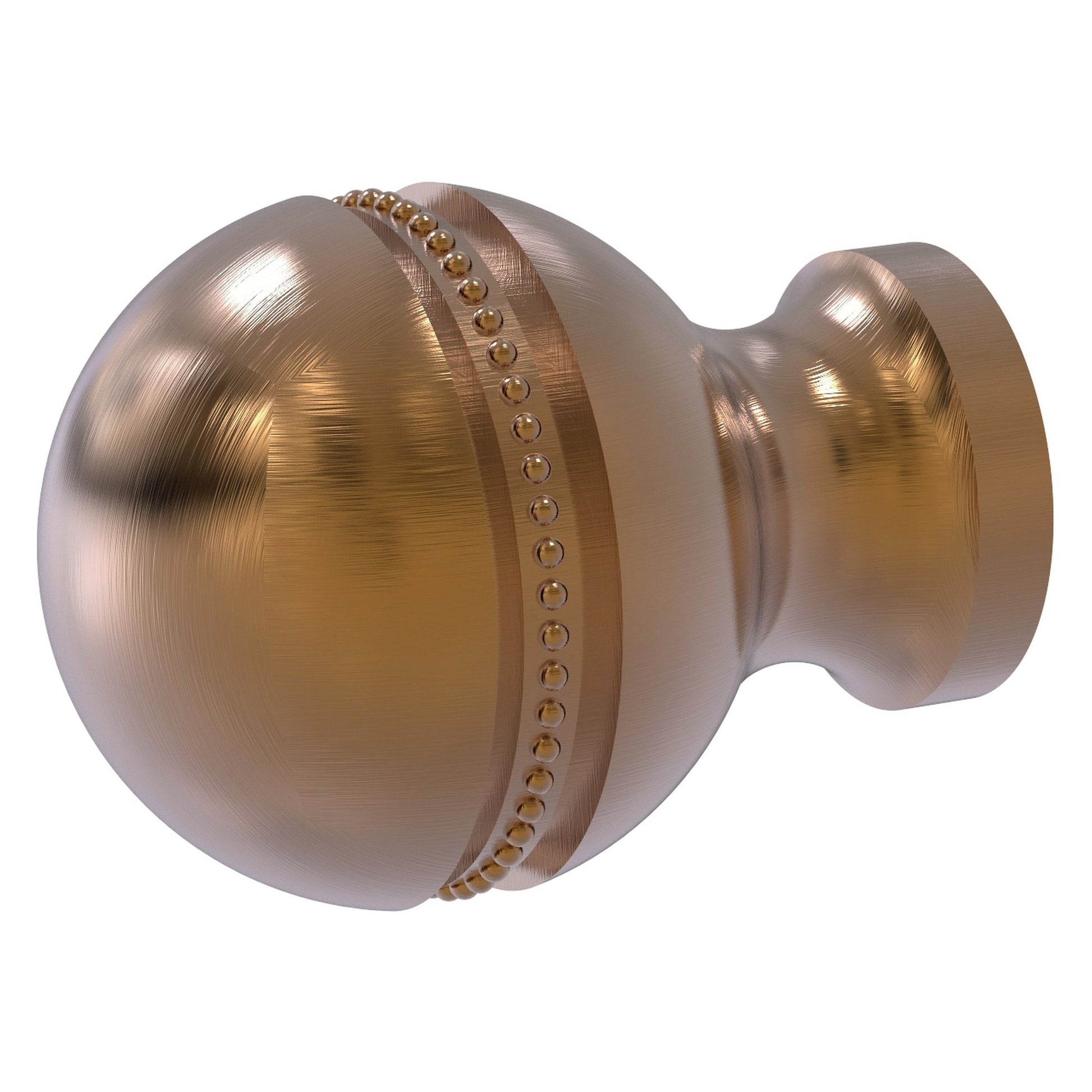 Allied Brass P-1 1" x 1" Brushed Bronze Solid Brass Beaded Cabinet Knob