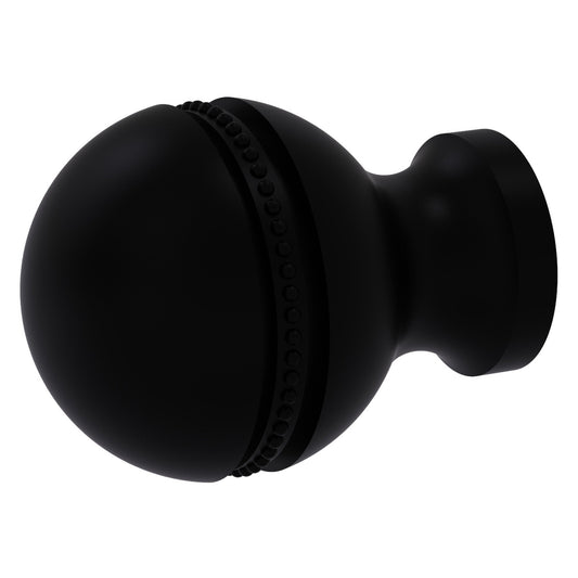 Allied Brass P-1 1" x 1" Matte Black Solid Brass Beaded Cabinet Knob