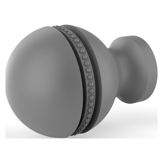 Allied Brass P-1 1" x 1" Matte Gray Solid Brass Beaded Cabinet Knob