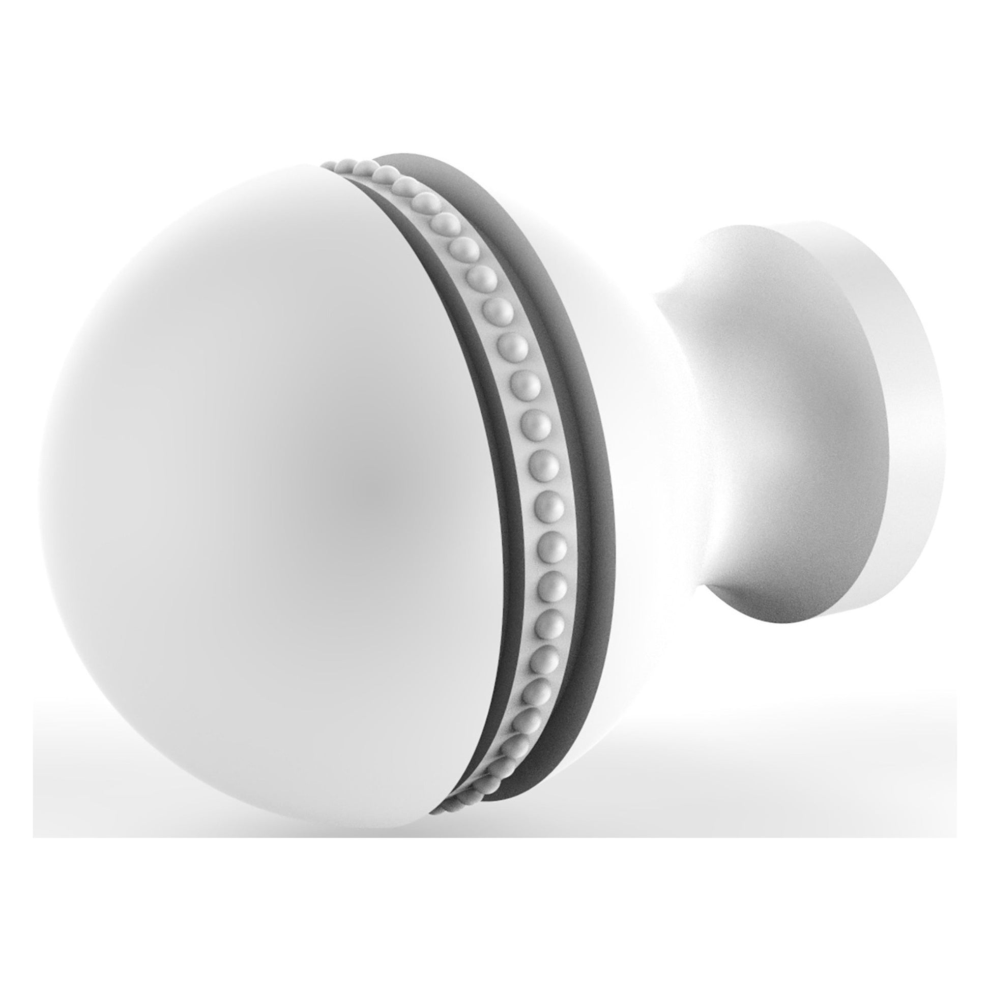 Allied Brass P-1 1" x 1" Matte White Solid Brass Beaded Cabinet Knob