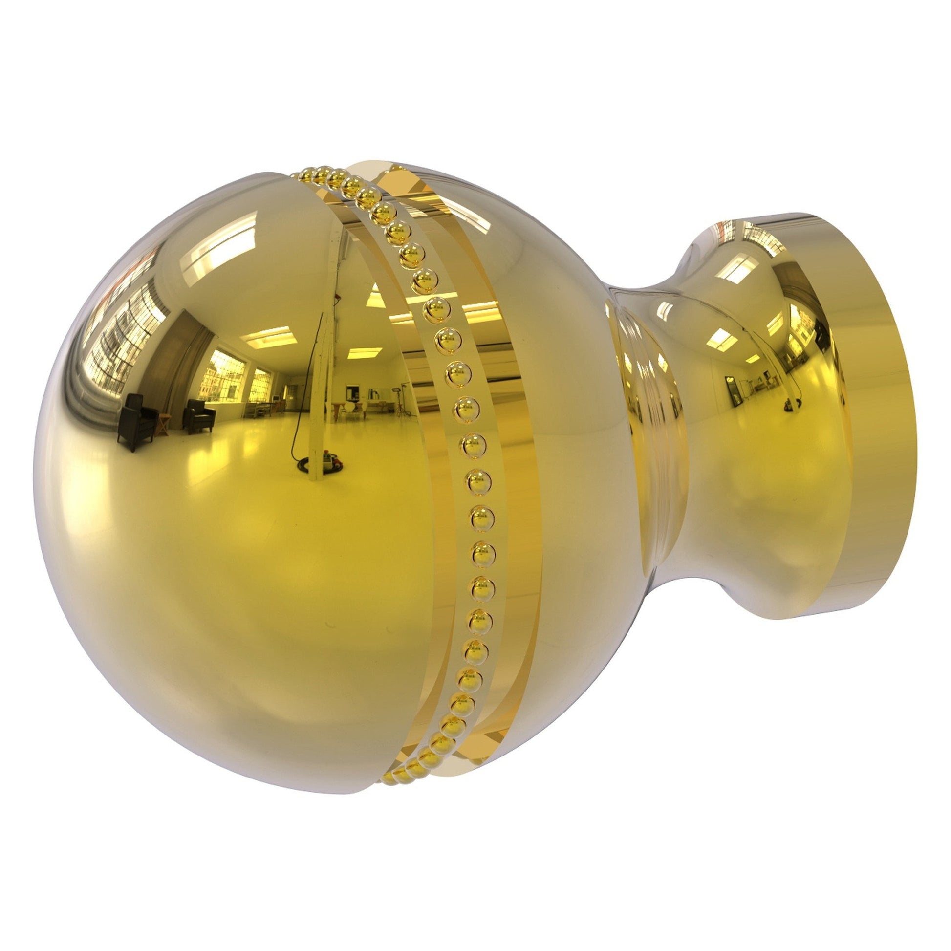 Allied Brass P-1 1" x 1" Polished Brass Solid Brass Beaded Cabinet Knob