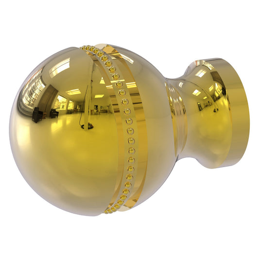 Allied Brass P-1 1" x 1" Polished Brass Solid Brass Beaded Cabinet Knob