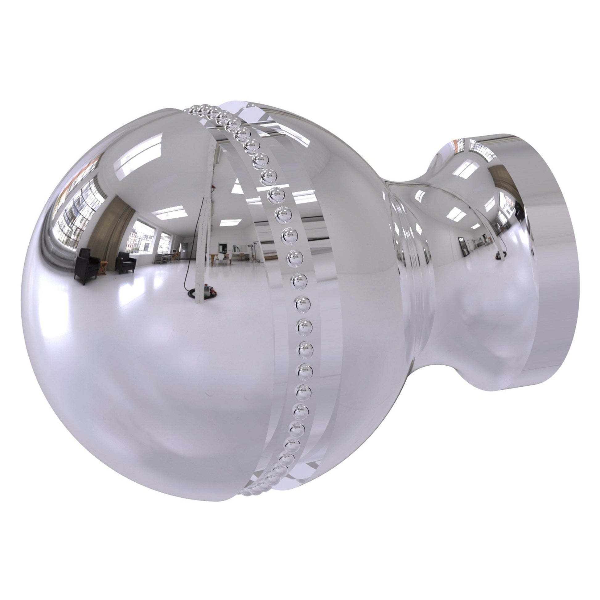 Allied Brass P-1 1" x 1" Polished Chrome Solid Brass Beaded Cabinet Knob