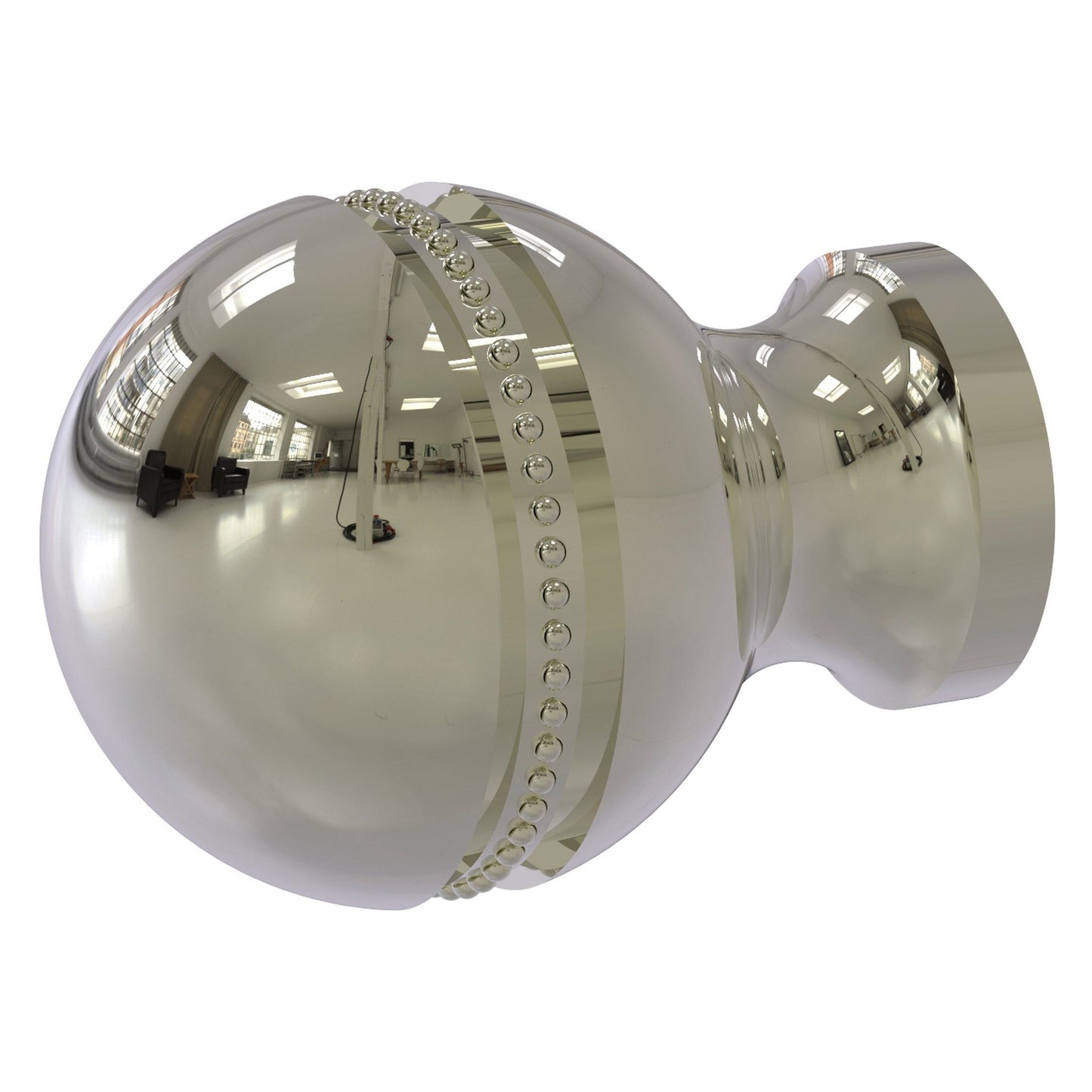 Allied Brass P-1 1" x 1" Polished Nickel Solid Brass Beaded Cabinet Knob