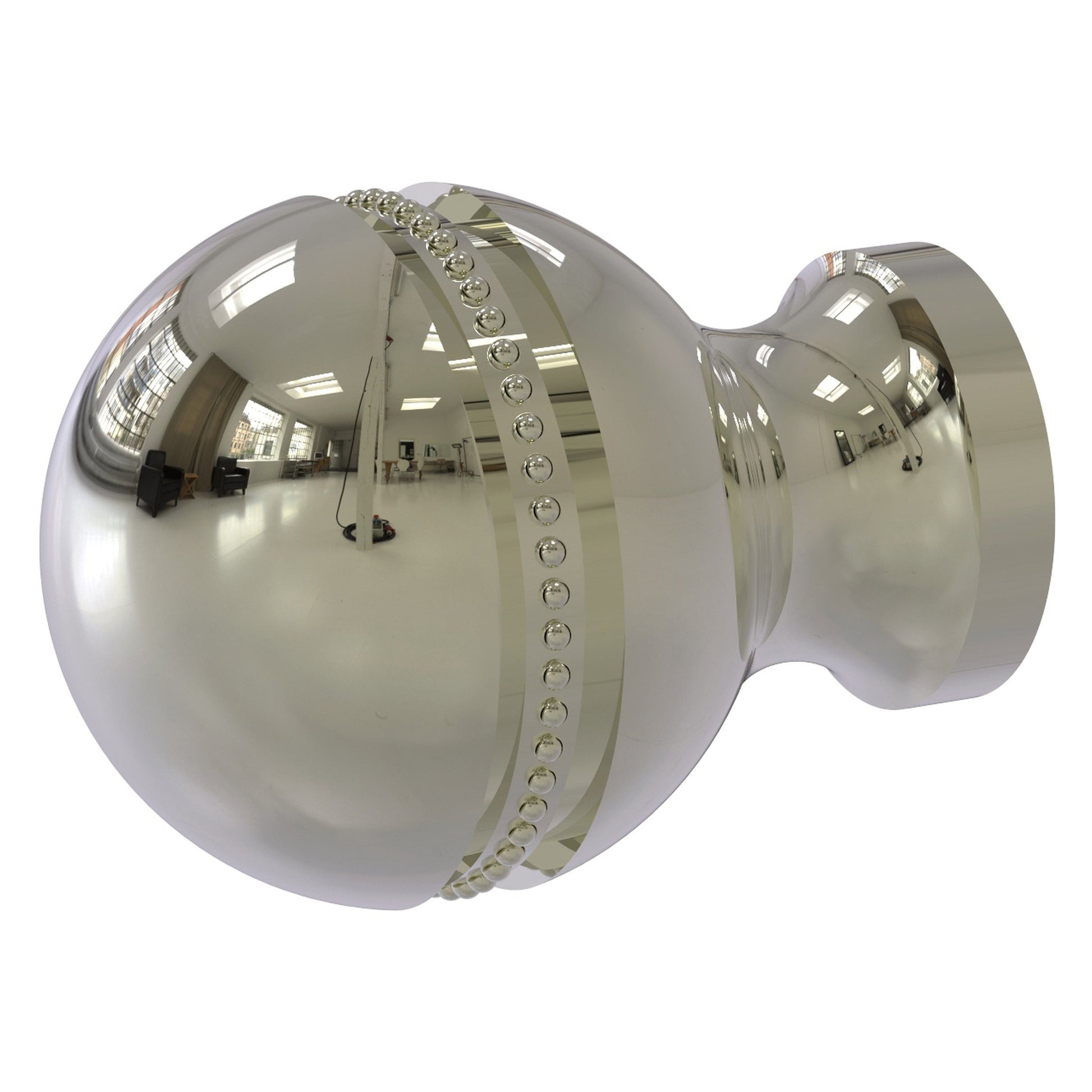 Allied Brass P-1 1" x 1" Polished Nickel Solid Brass Beaded Cabinet Knob