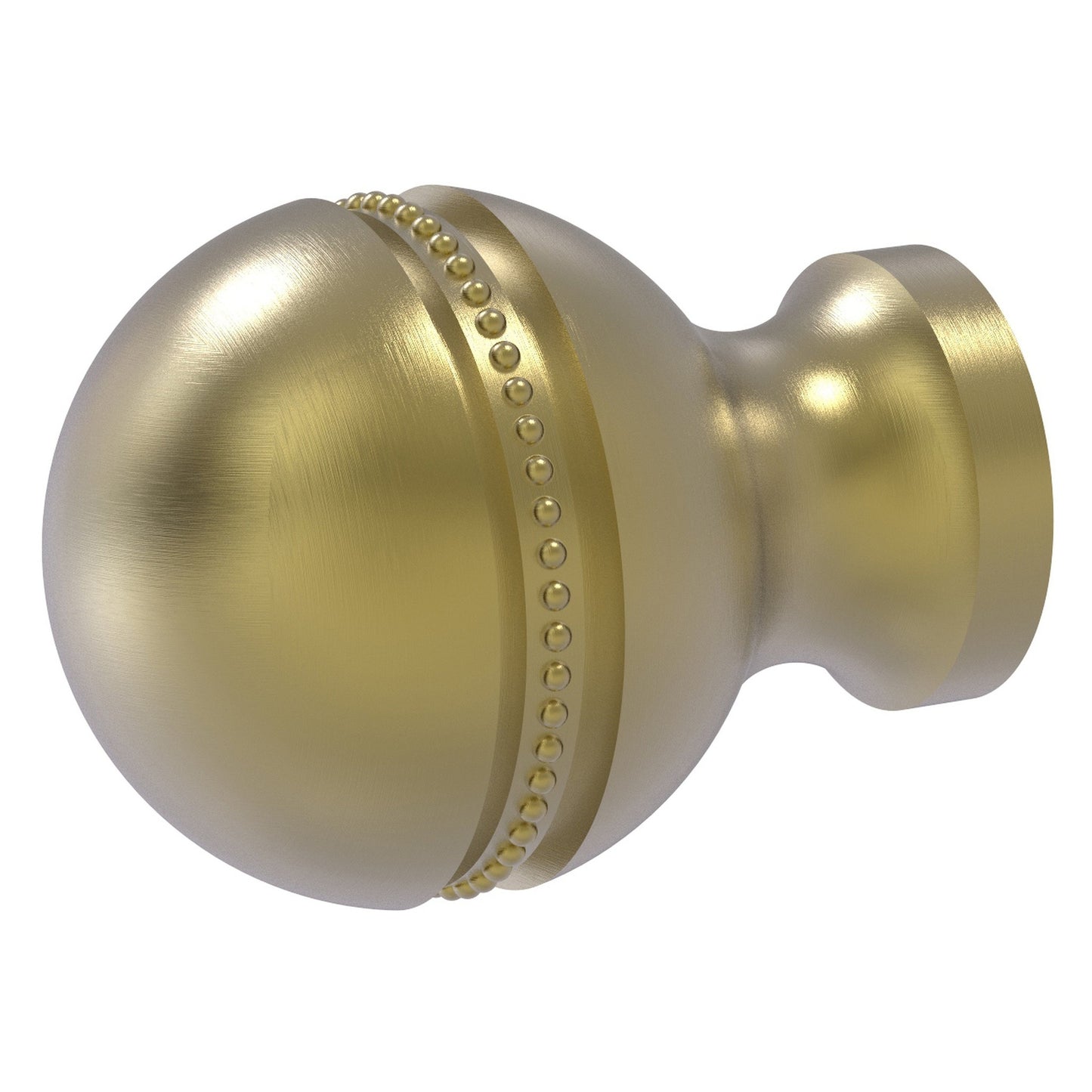 Allied Brass P-1 1" x 1" Satin Brass Solid Brass Beaded Cabinet Knob