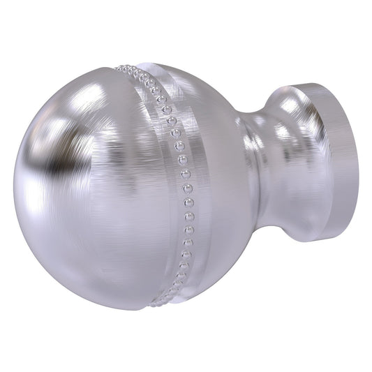 Allied Brass P-1 1" x 1" Satin Chrome Solid Brass Beaded Cabinet Knob