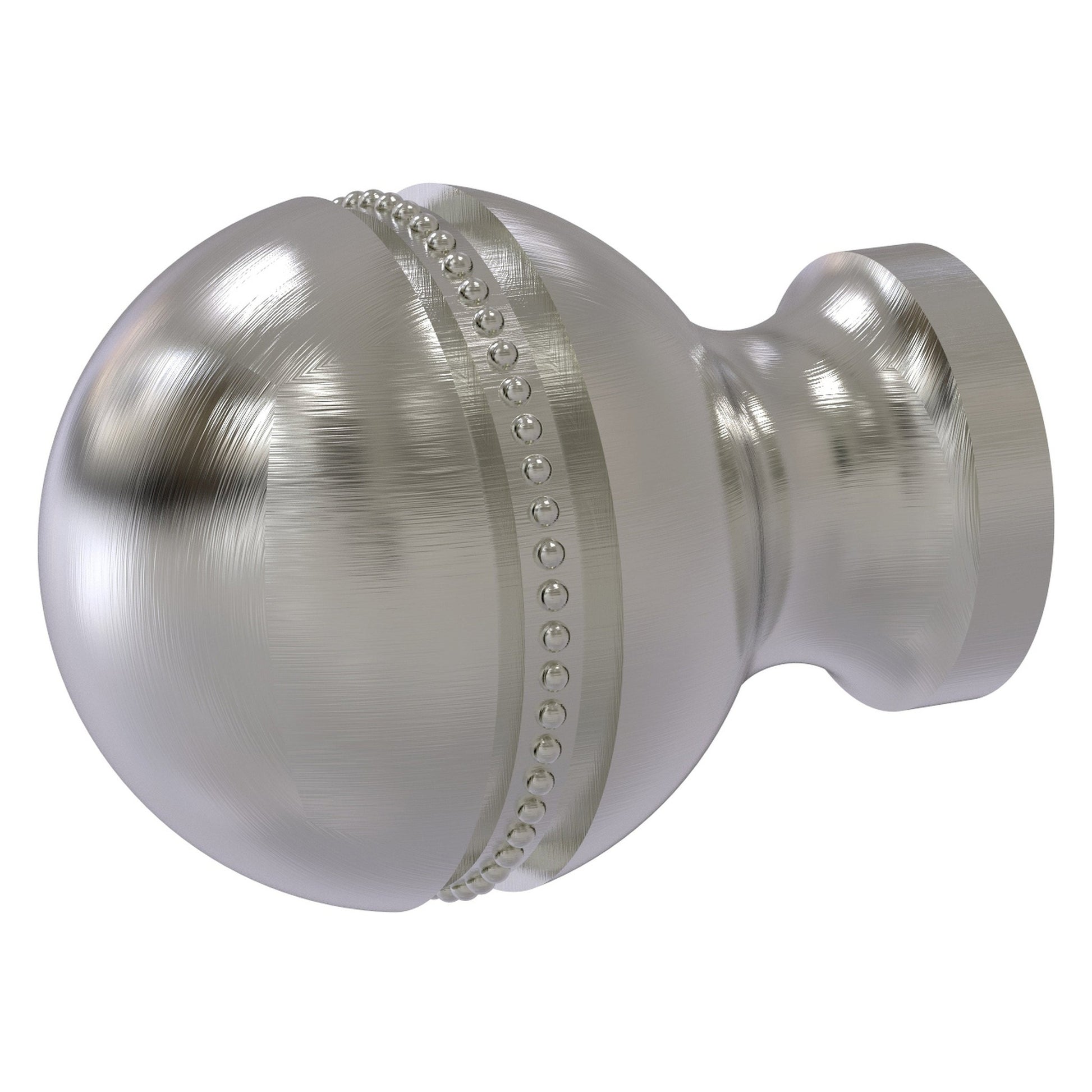 Allied Brass P-1 1" x 1" Satin Nickel Solid Brass Beaded Cabinet Knob