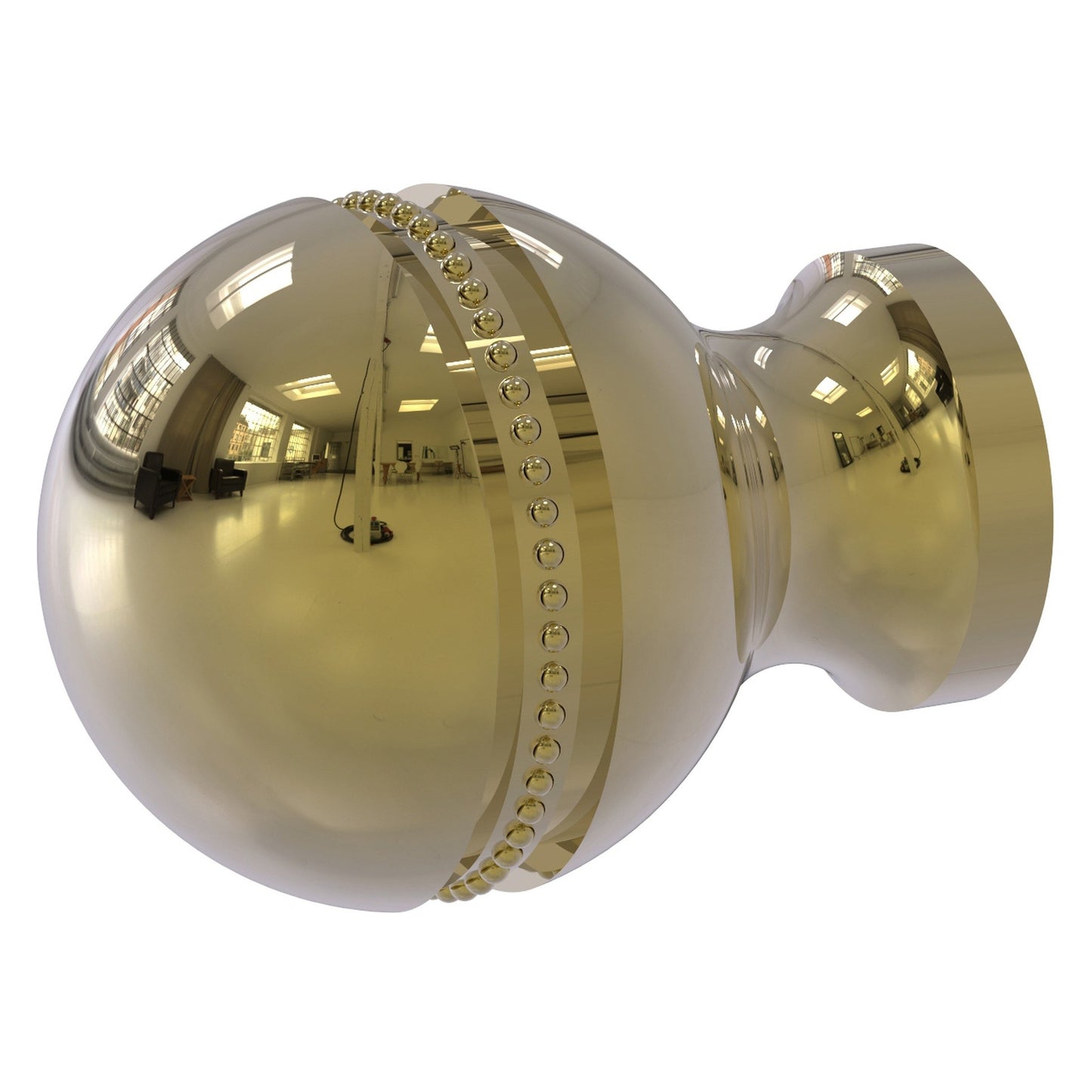 Allied Brass P-1 1" x 1" Unlacquered Brass Solid Brass Beaded Cabinet Knob