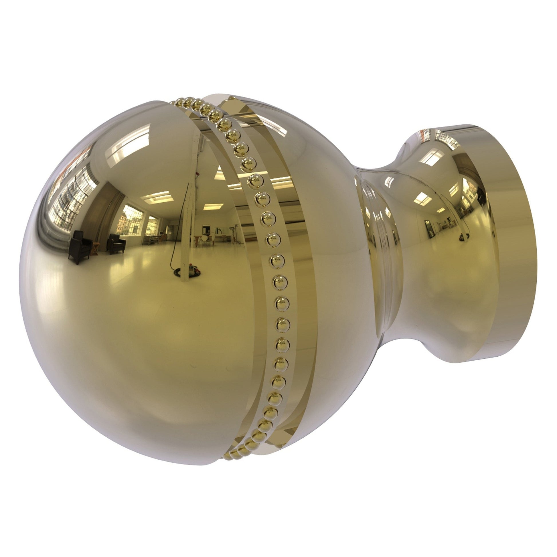 Allied Brass P-1 1" x 1" Unlacquered Brass Solid Brass Beaded Cabinet Knob