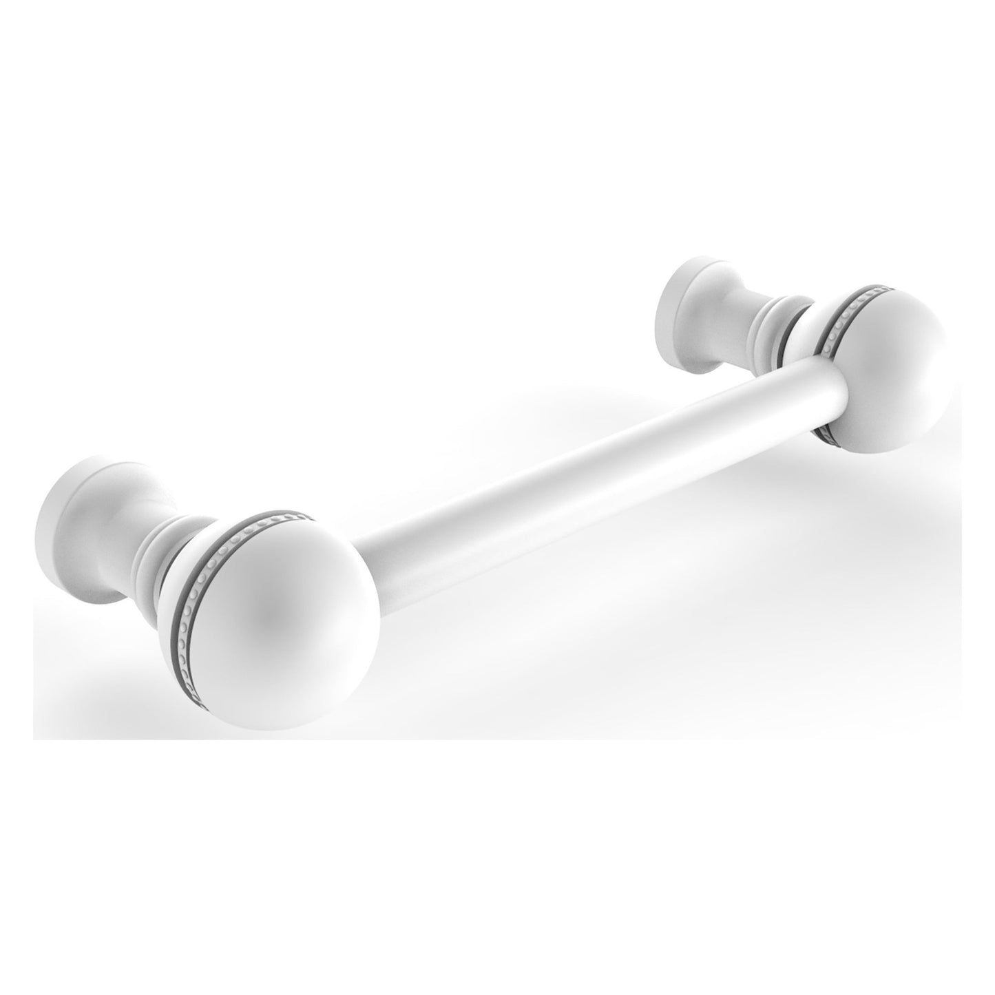 Allied Brass P-1/3 3" x 1" Matte White Solid Brass Beaded Cabinet Pull