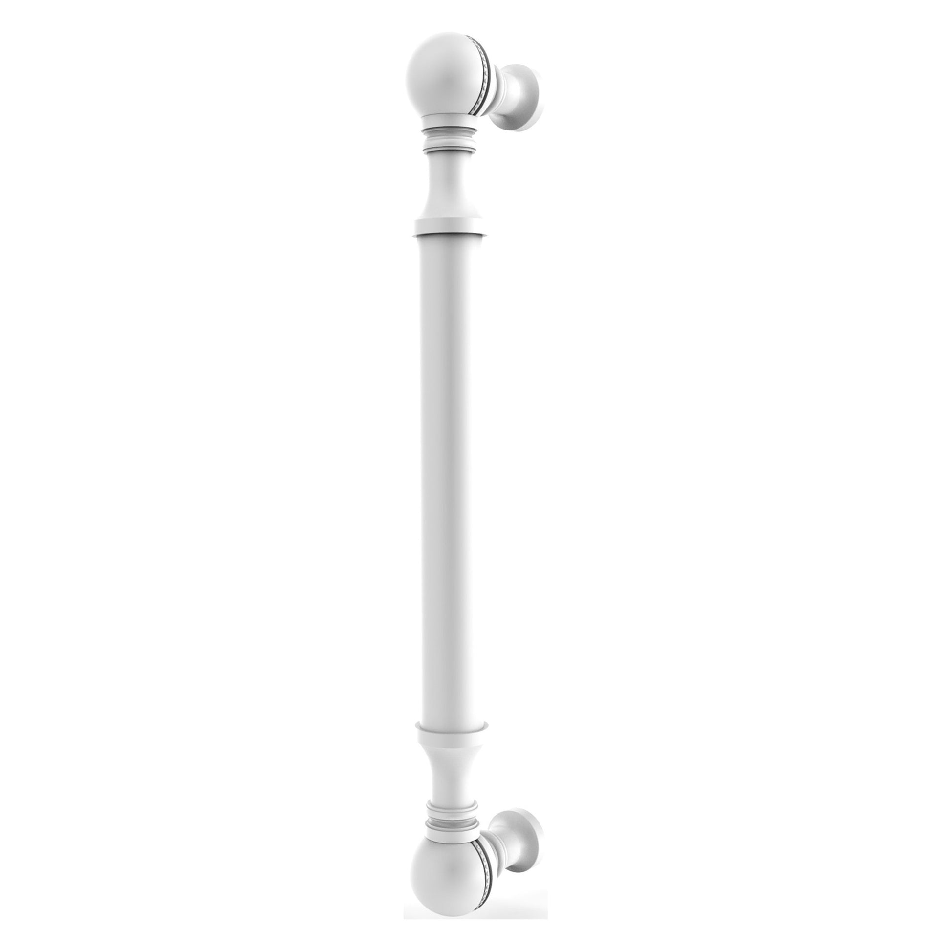 Allied Brass P-3/3 3" x 1" Matte White Solid Brass Beaded Cabinet Pull