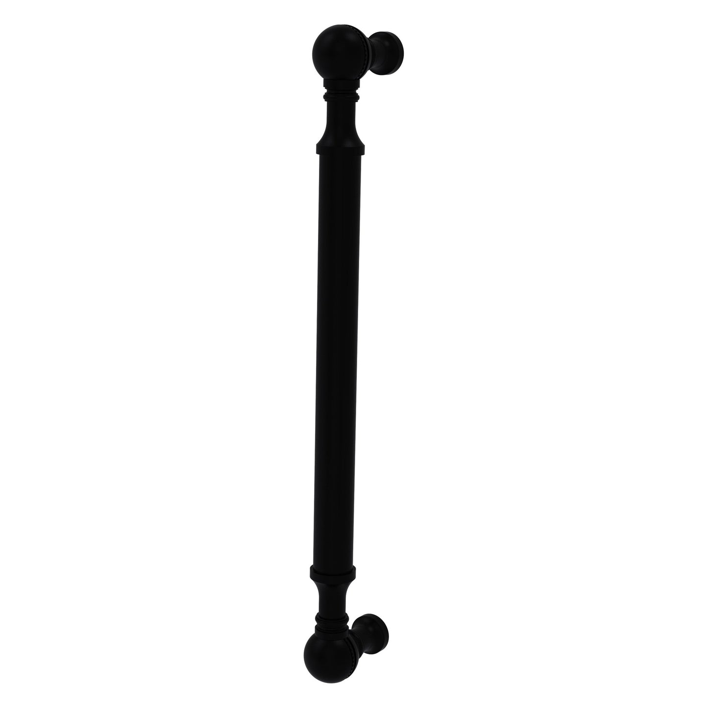 Allied Brass P-3/8 8" x 1" Matte Black Solid Brass Beaded Door Pull