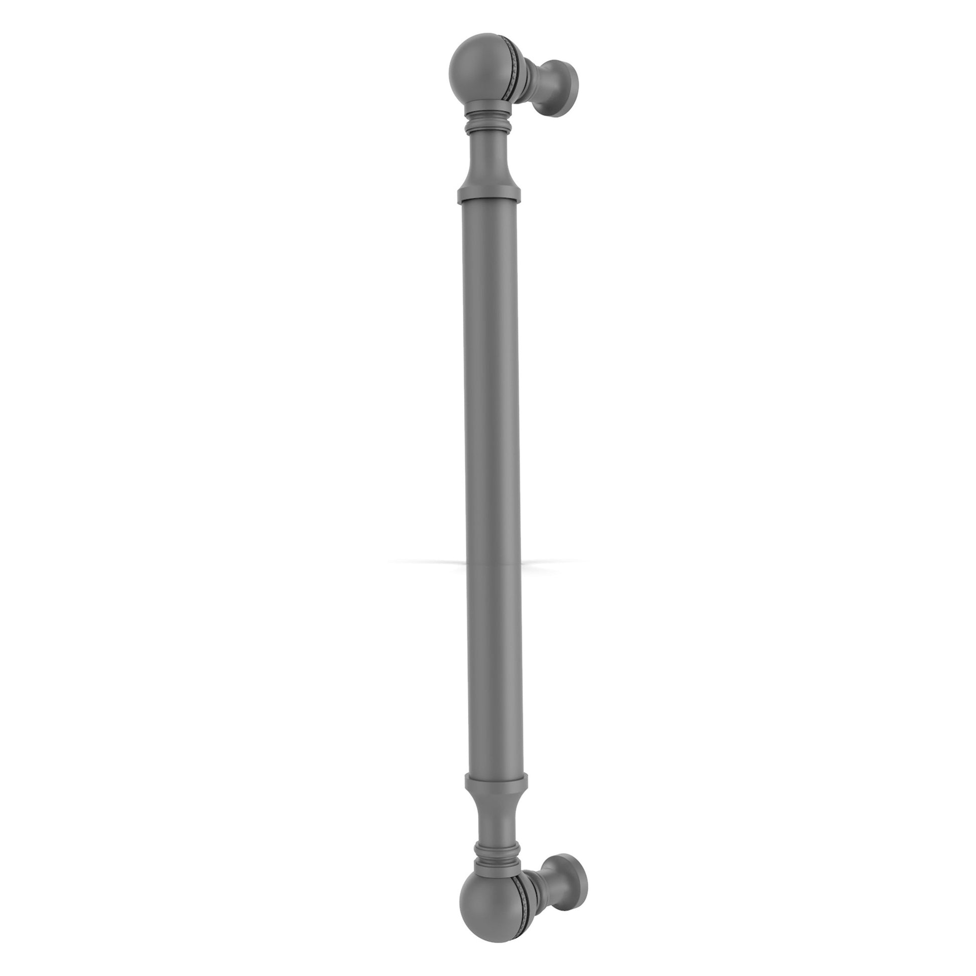 Allied Brass P-3/8 8" x 1" Matte Gray Solid Brass Beaded Door Pull
