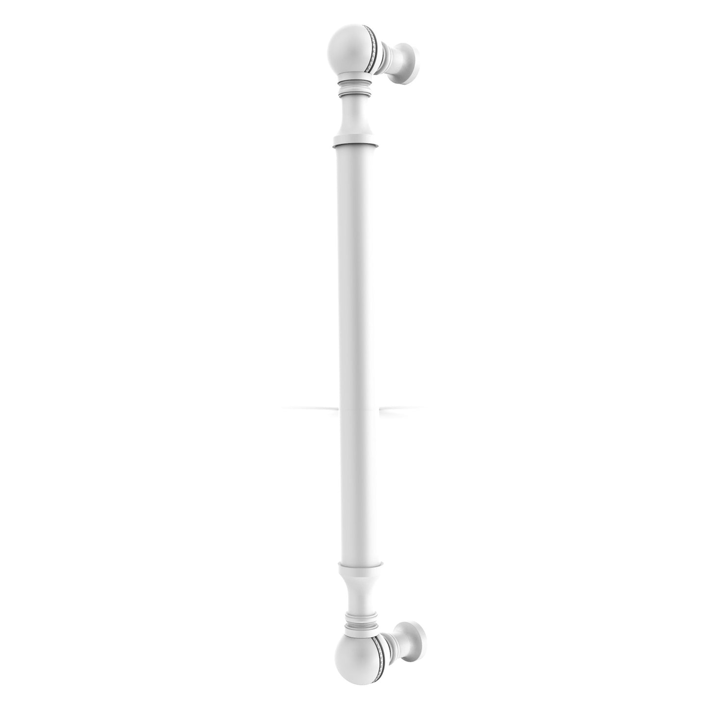 Allied Brass P-3/8 8" x 1" Matte White Solid Brass Beaded Door Pull