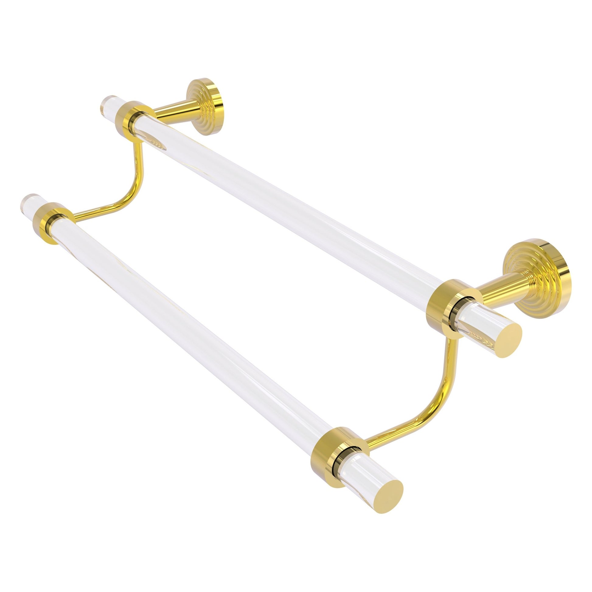 Allied Brass Pacific Beach 22" x 5.3" Polished Brass Solid Brass Double Towel Bar