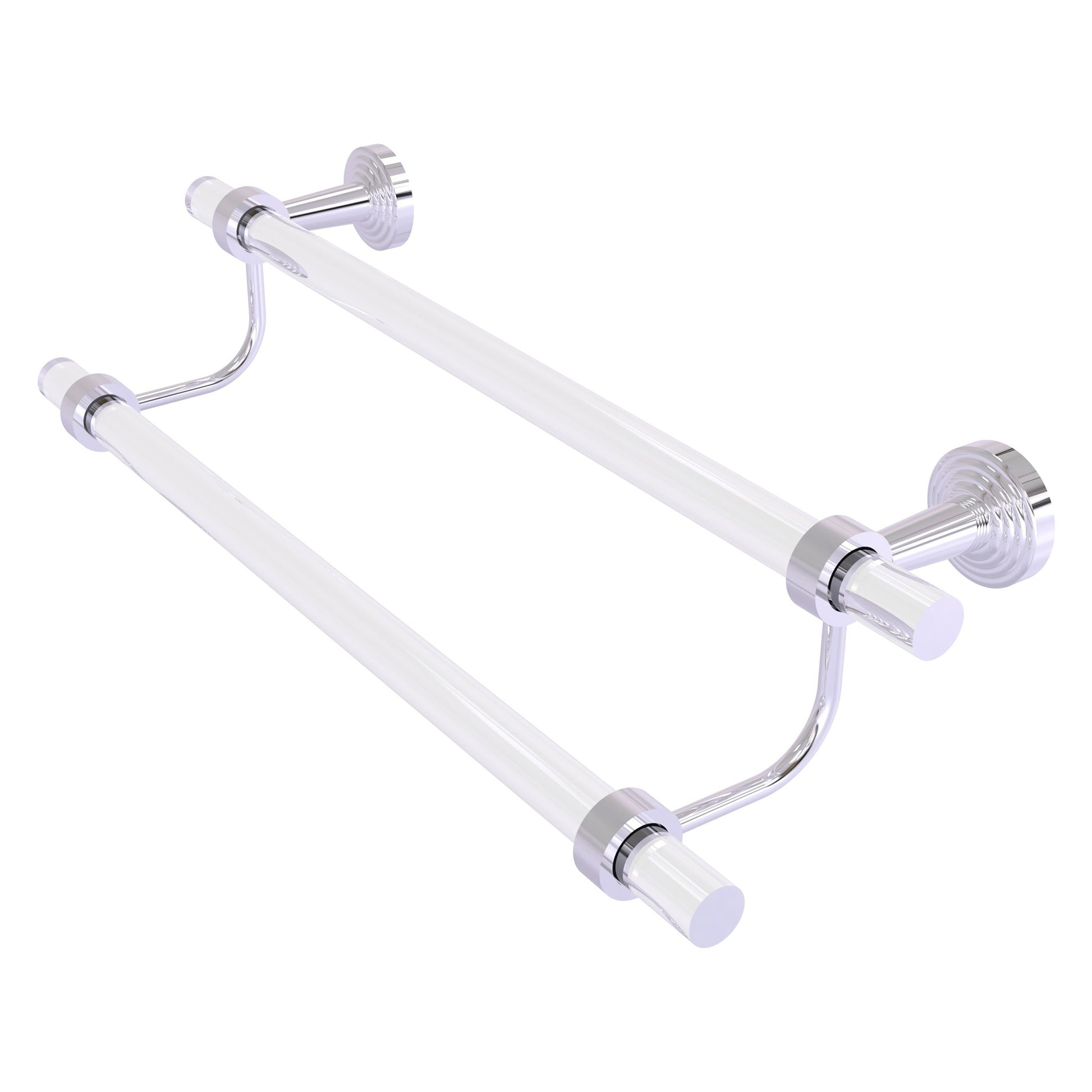 Allied Brass Pacific Beach 22" x 5.3" Polished Chrome Solid Brass Double Towel Bar