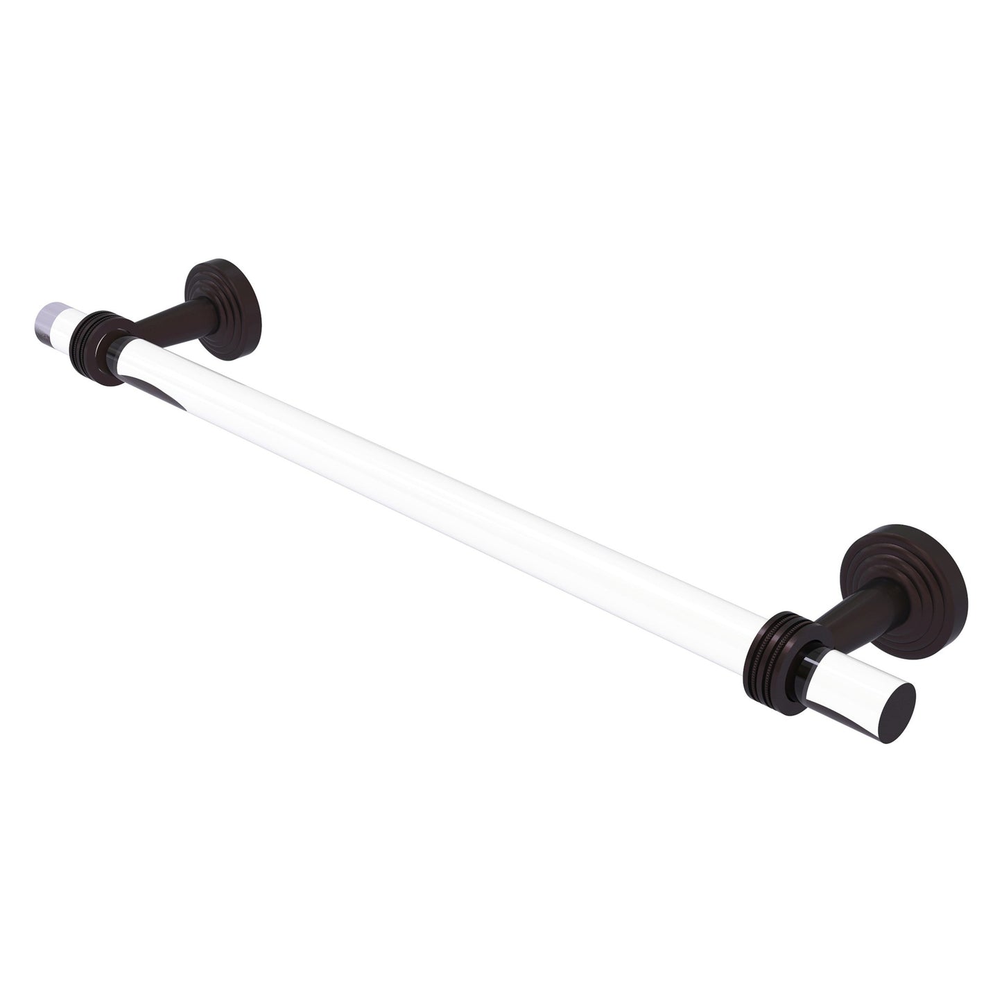 Allied Brass Pacific Beach 28" x 2.2" Antique Bronze Solid Brass Towel Bar With Dotted Accents