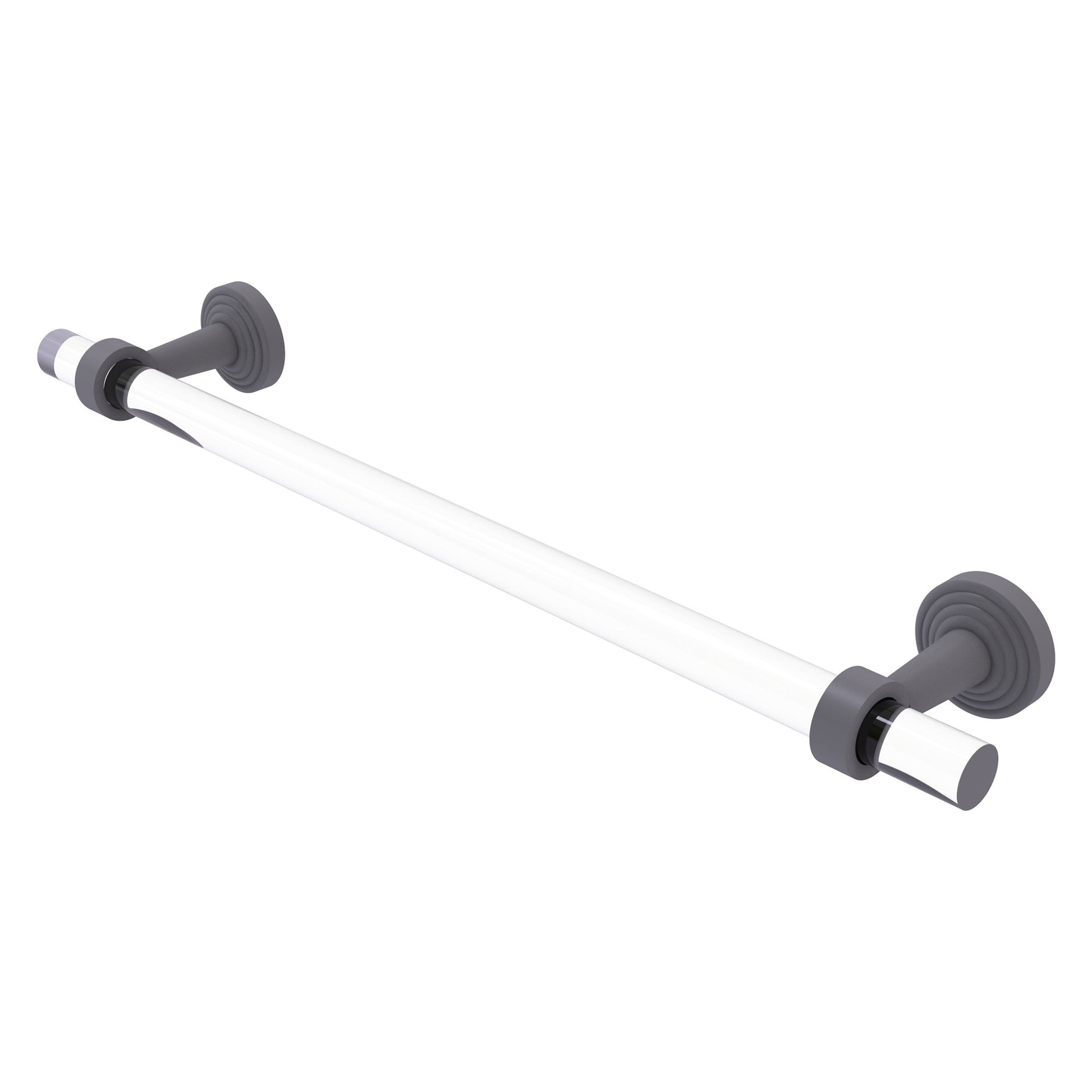 Allied Brass Pacific Beach 28" x 2.2" Matte Gray Solid Brass Towel Bar