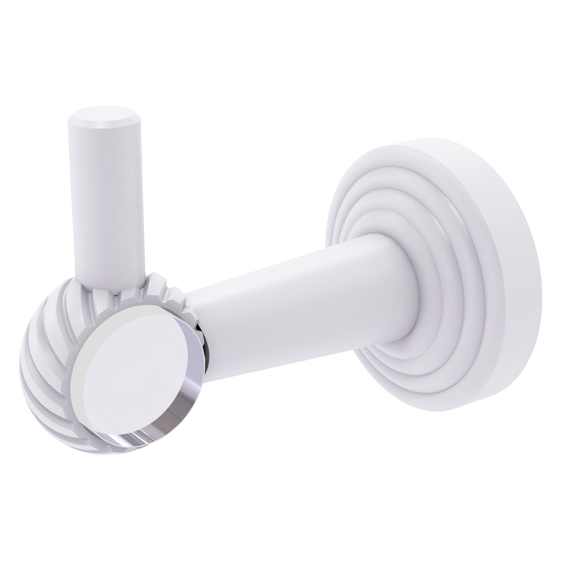 Allied Brass Pacific Beach 2.24" x 3.98" Matte White Solid Brass Robe Hook With Twisted Accents