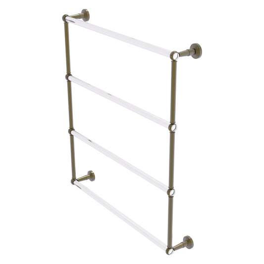 Allied Brass Pacific Beach 32.6" x 5" Antique Brass Solid Brass 4-Tier Ladder Towel Bar With Twisted Accents