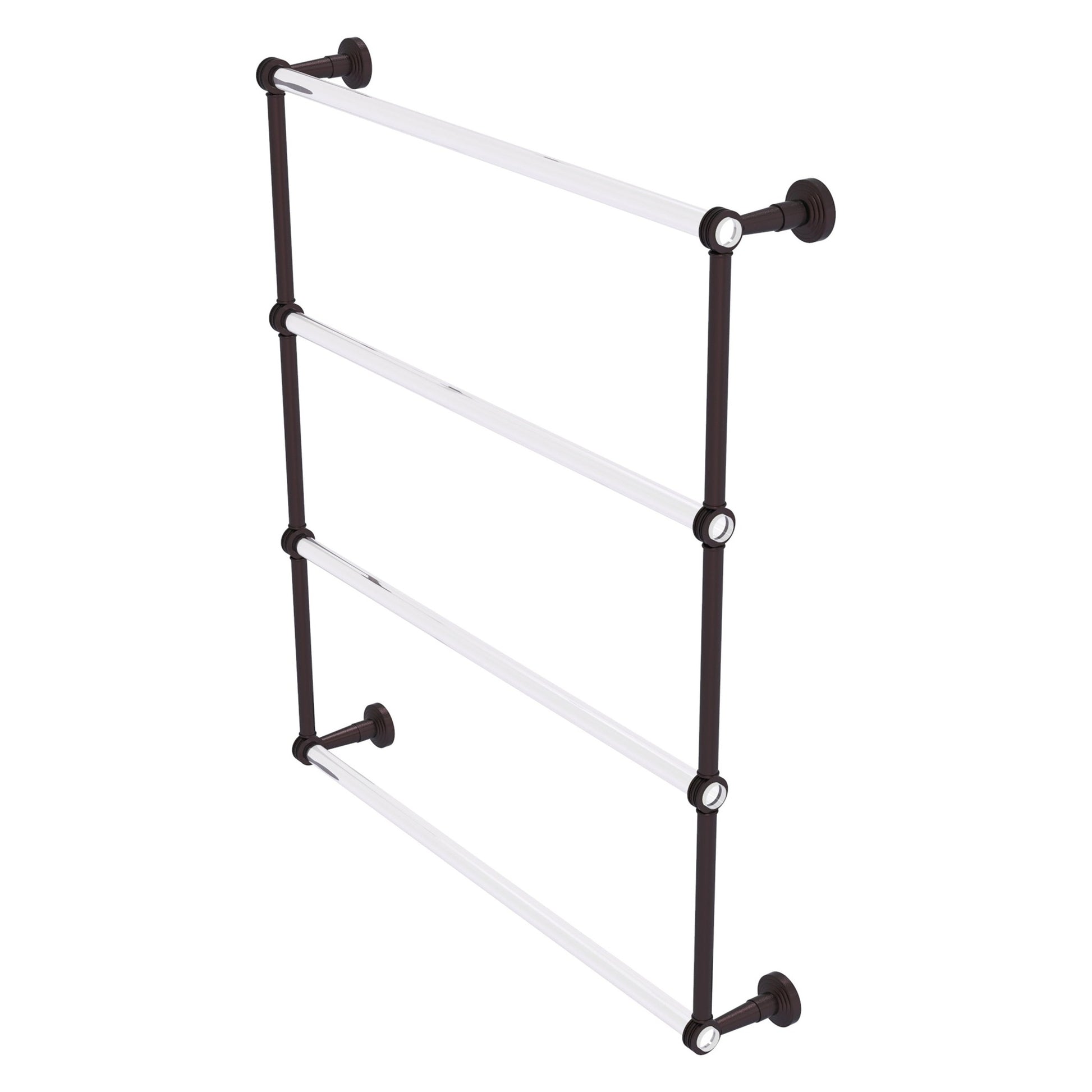 Allied Brass Pacific Beach 32.6" x 5" Antique Bronze Solid Brass 4-Tier Ladder Towel Bar With Dotted Accents
