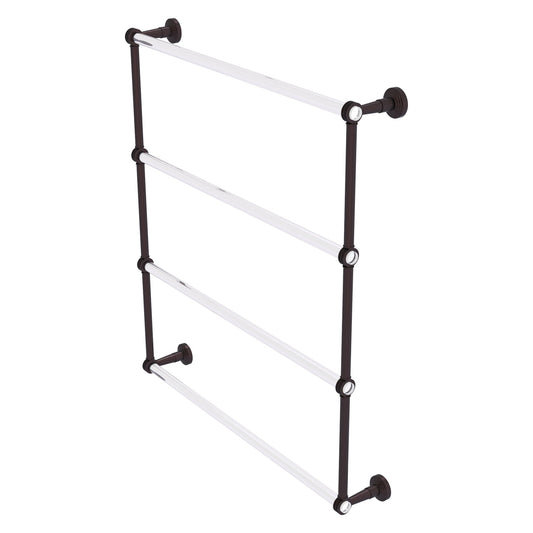 Allied Brass Pacific Beach 32.6" x 5" Antique Bronze Solid Brass 4-Tier Ladder Towel Bar With Dotted Accents