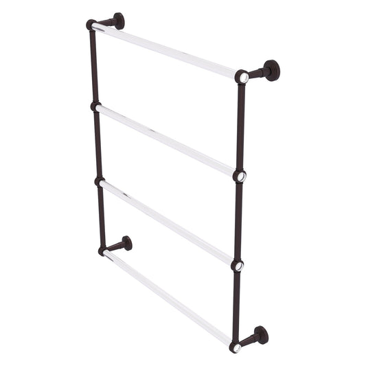 Allied Brass Pacific Beach 32.6" x 5" Antique Bronze Solid Brass 4-Tier Ladder Towel Bar With Grooved Accents
