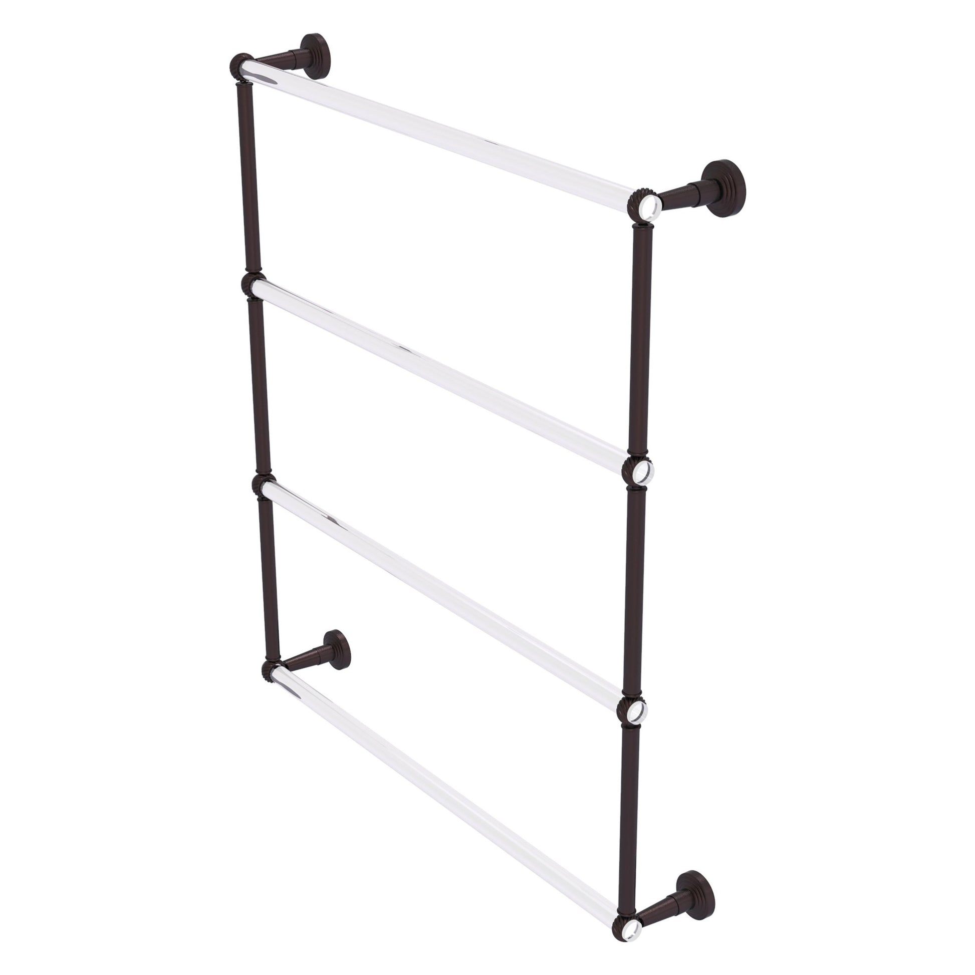Allied Brass Pacific Beach 32.6" x 5" Antique Bronze Solid Brass 4-Tier Ladder Towel Bar With Twisted Accents