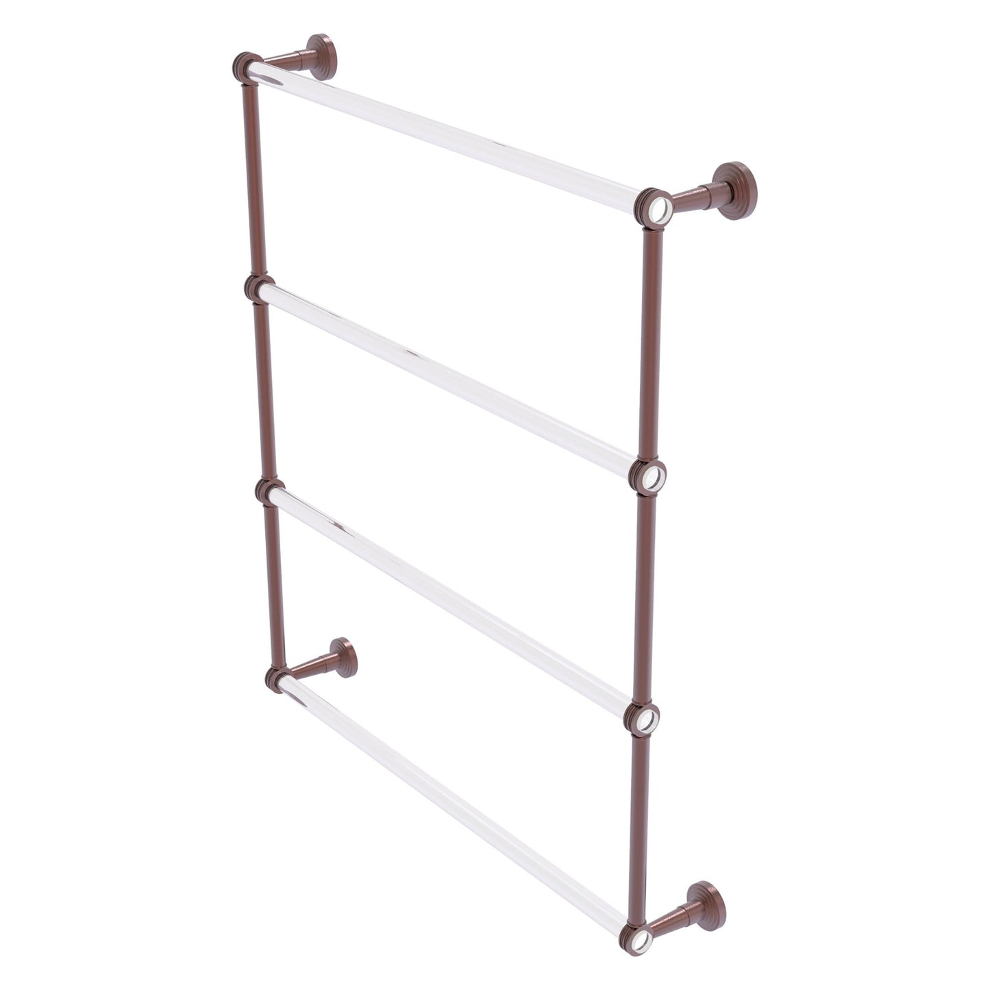 Allied Brass Pacific Beach 32.6" x 5" Antique Copper Solid Brass 4-Tier Ladder Towel Bar With Dotted Accents