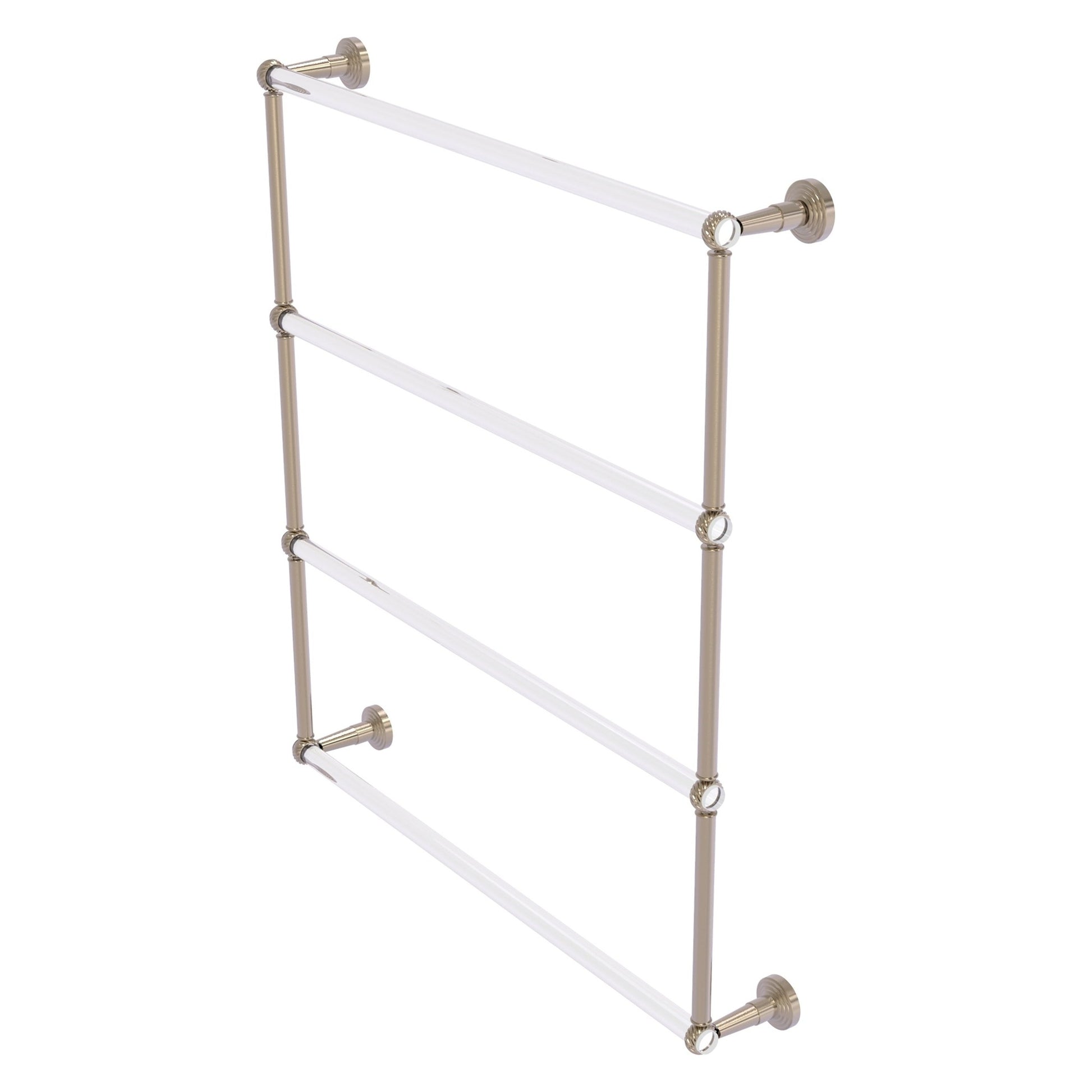 Allied Brass Pacific Beach 32.6" x 5" Antique Pewter Solid Brass 4-Tier Ladder Towel Bar With Twisted Accents