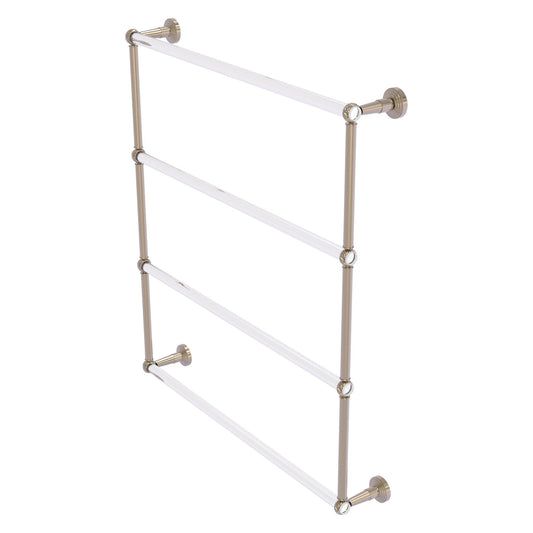 Allied Brass Pacific Beach 32.6" x 5" Antique Pewter Solid Brass 4-Tier Ladder Towel Bar With Twisted Accents