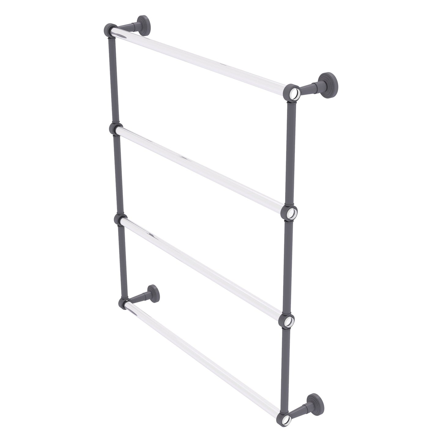 Allied Brass Pacific Beach 32.6" x 5" Matte Gray Solid Brass 4-Tier Ladder Towel Bar