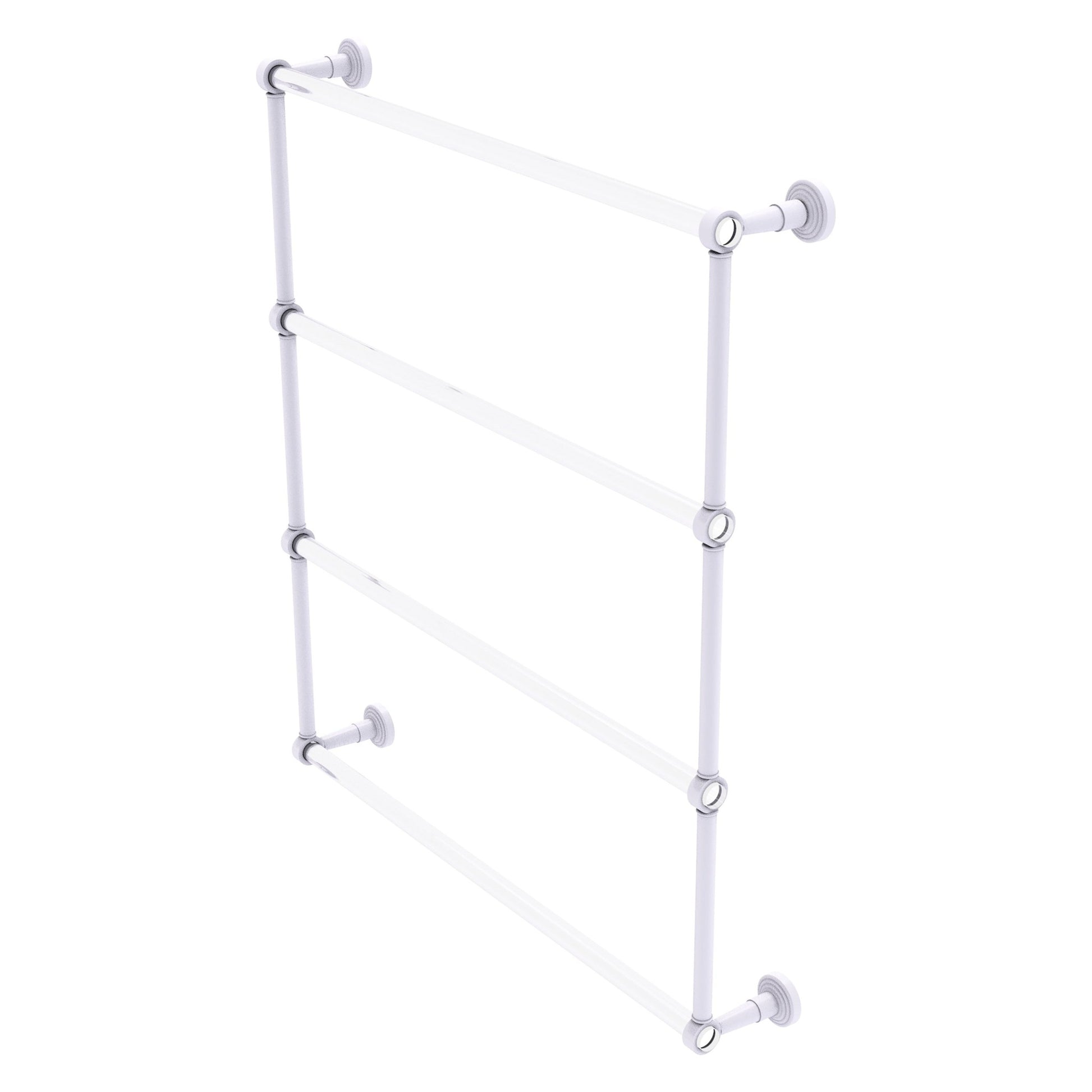 Allied Brass Pacific Beach 32.6" x 5" Matte White Solid Brass 4-Tier Ladder Towel Bar