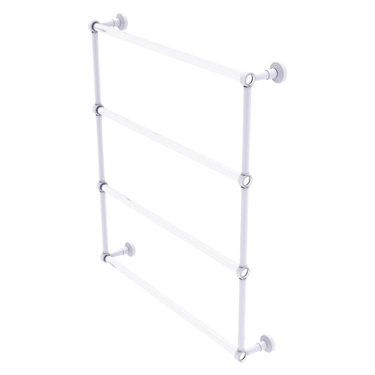 Allied Brass Pacific Beach 32.6" x 5" Matte White Solid Brass 4-Tier Ladder Towel Bar