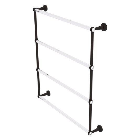 Allied Brass Pacific Beach 32.6" x 5" Oil Rubbed Bronze Solid Brass 4-Tier Ladder Towel Bar With Twisted Accents