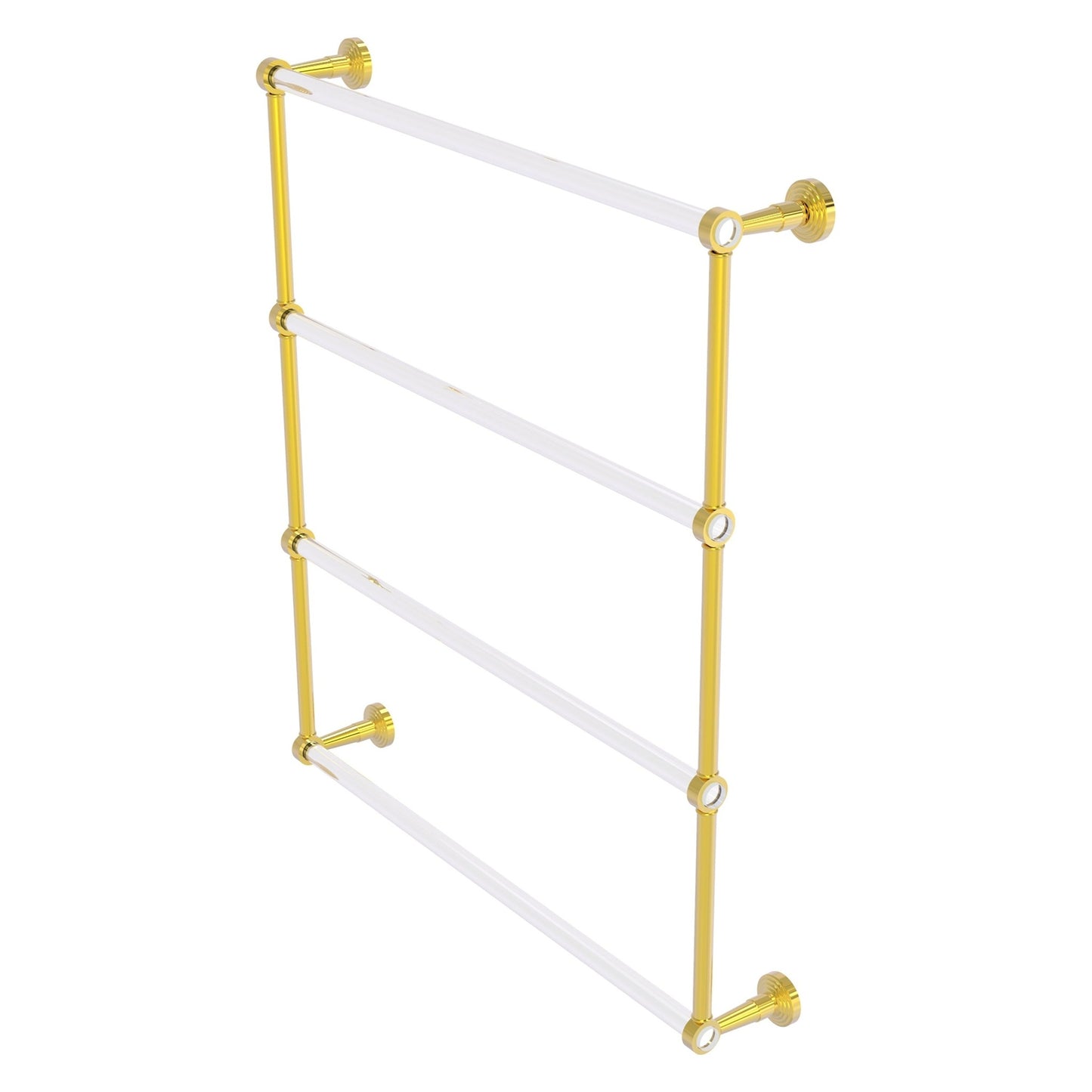 Allied Brass Pacific Beach 32.6" x 5" Polished Brass Solid Brass 4-Tier Ladder Towel Bar