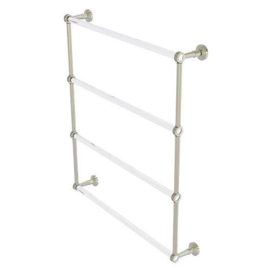 Allied Brass Pacific Beach 32.6" x 5" Polished Nickel Solid Brass 4-Tier Ladder Towel Bar With Dotted Accents