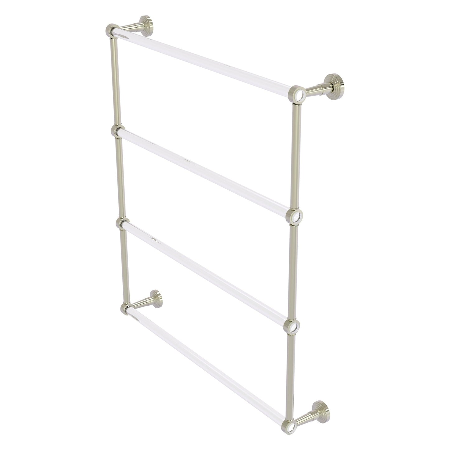 Allied Brass Pacific Beach 32.6" x 5" Polished Nickel Solid Brass 4-Tier Ladder Towel Bar