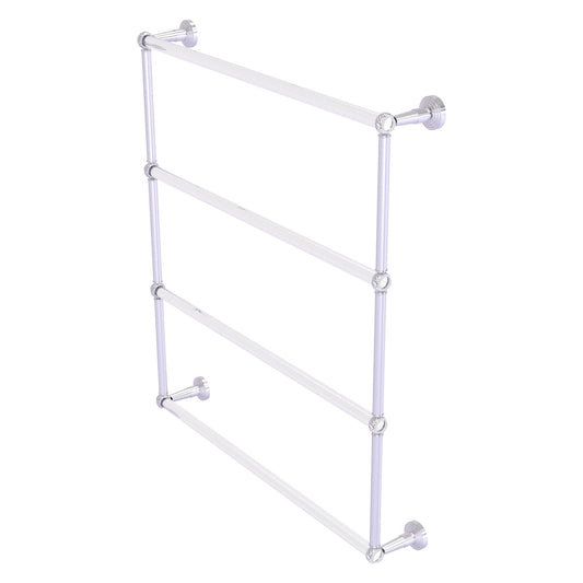 Allied Brass Pacific Beach 32.6" x 5" Satin Chrome Solid Brass 4-Tier Ladder Towel Bar With Twisted Accents