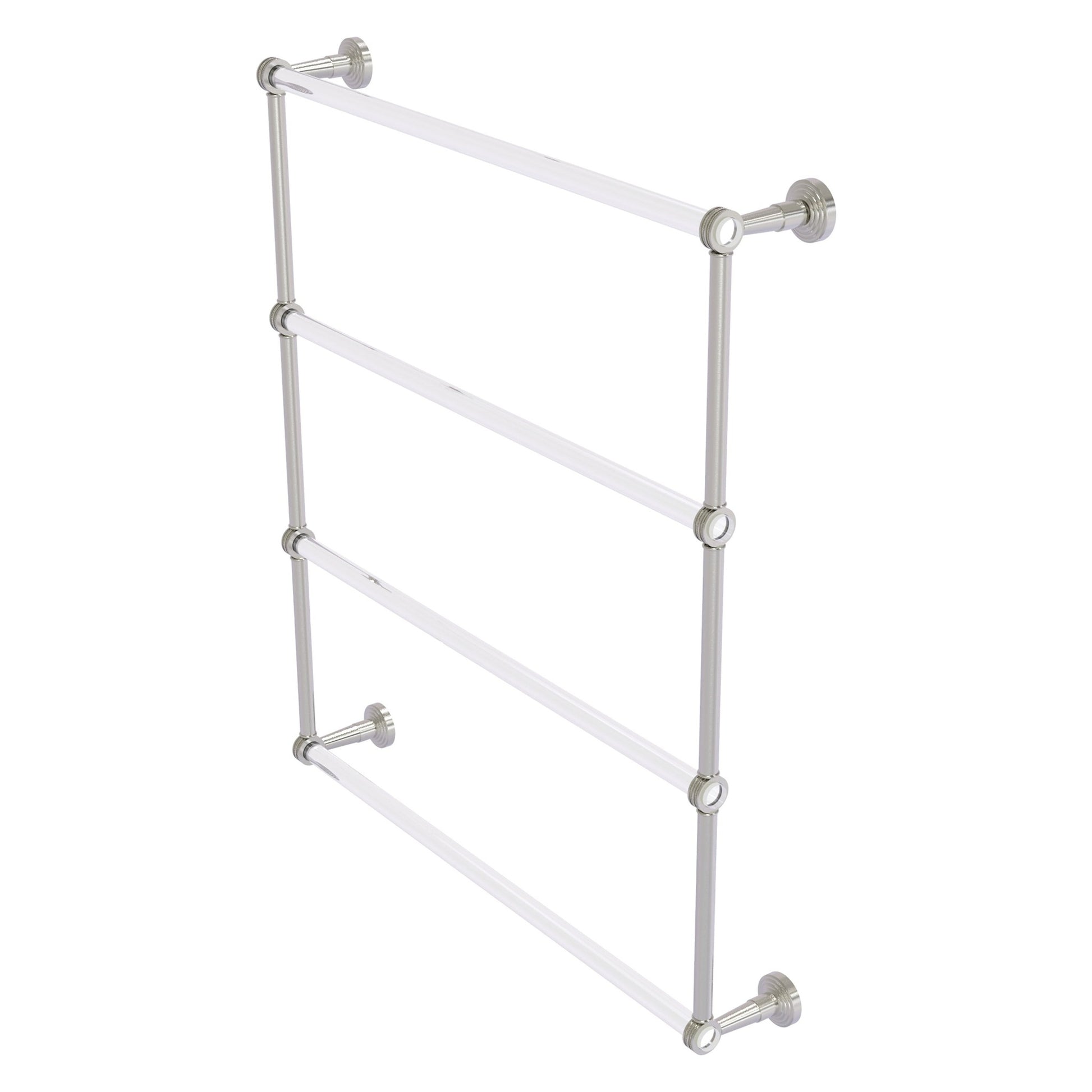 Allied Brass Pacific Beach 32.6" x 5" Satin Nickel Solid Brass 4-Tier Ladder Towel Bar With Dotted Accents