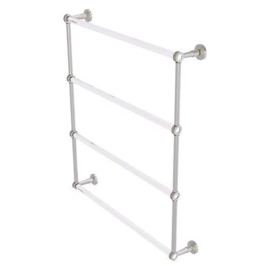 Allied Brass Pacific Beach 32.6" x 5" Satin Nickel Solid Brass 4-Tier Ladder Towel Bar With Dotted Accents
