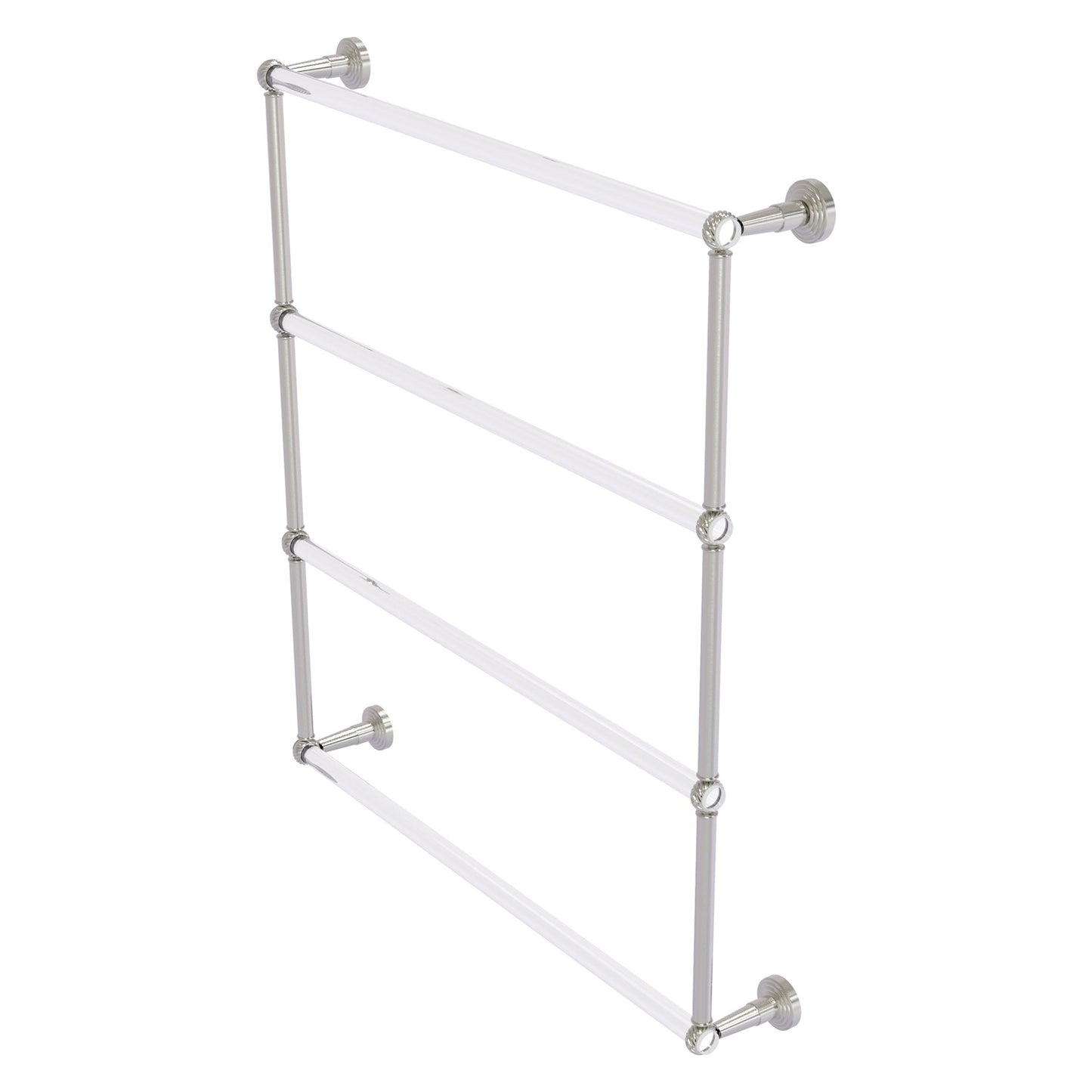 Allied Brass Pacific Beach 32.6" x 5" Satin Nickel Solid Brass 4-Tier Ladder Towel Bar With Twisted Accents
